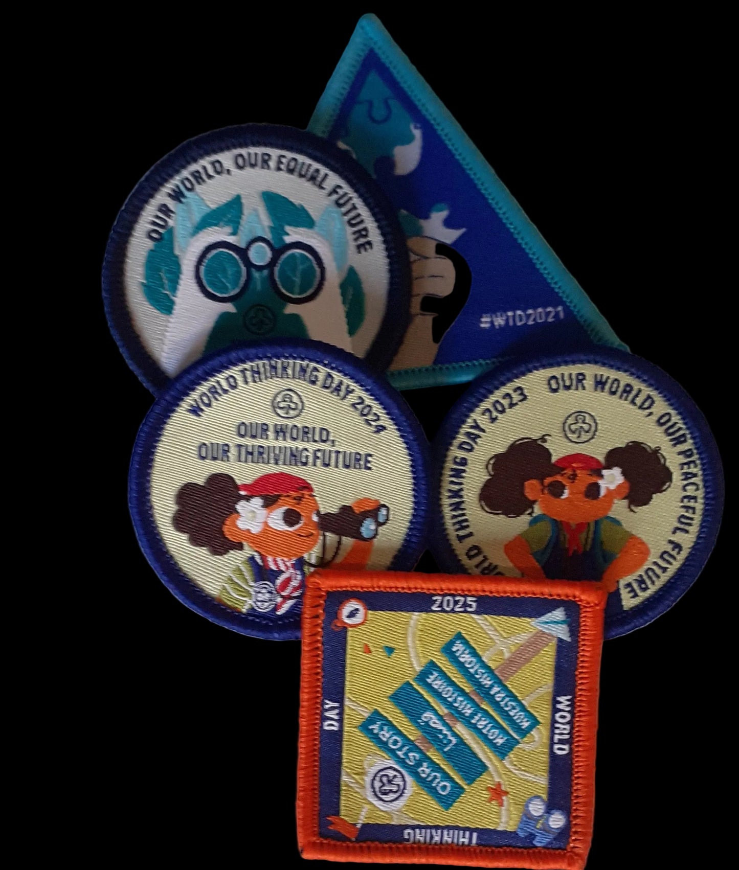 World Thinking day set of 5 badges from 2021 - 2025