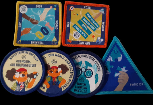 World Thinking day set of 6 badges from  2021 - 2026