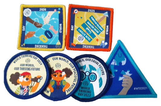 World Thinking day set of 6 badges from  2021 - 2026
